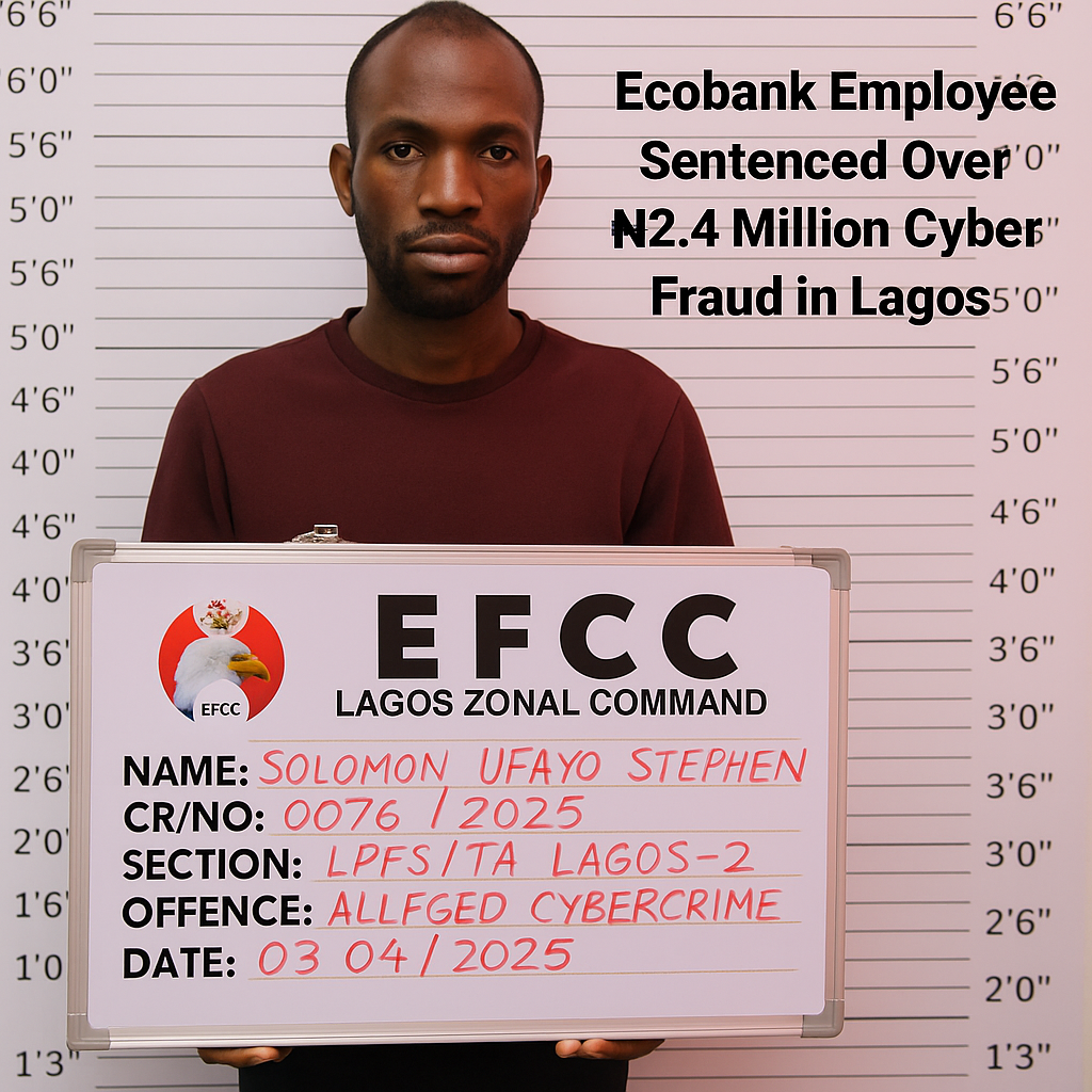 Ecobank Employee Sentenced Over ₦2.4 Million Cyber Fraud in Lagos
